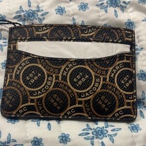 Marc Jacobs Black and Tan Patterned Card Holder